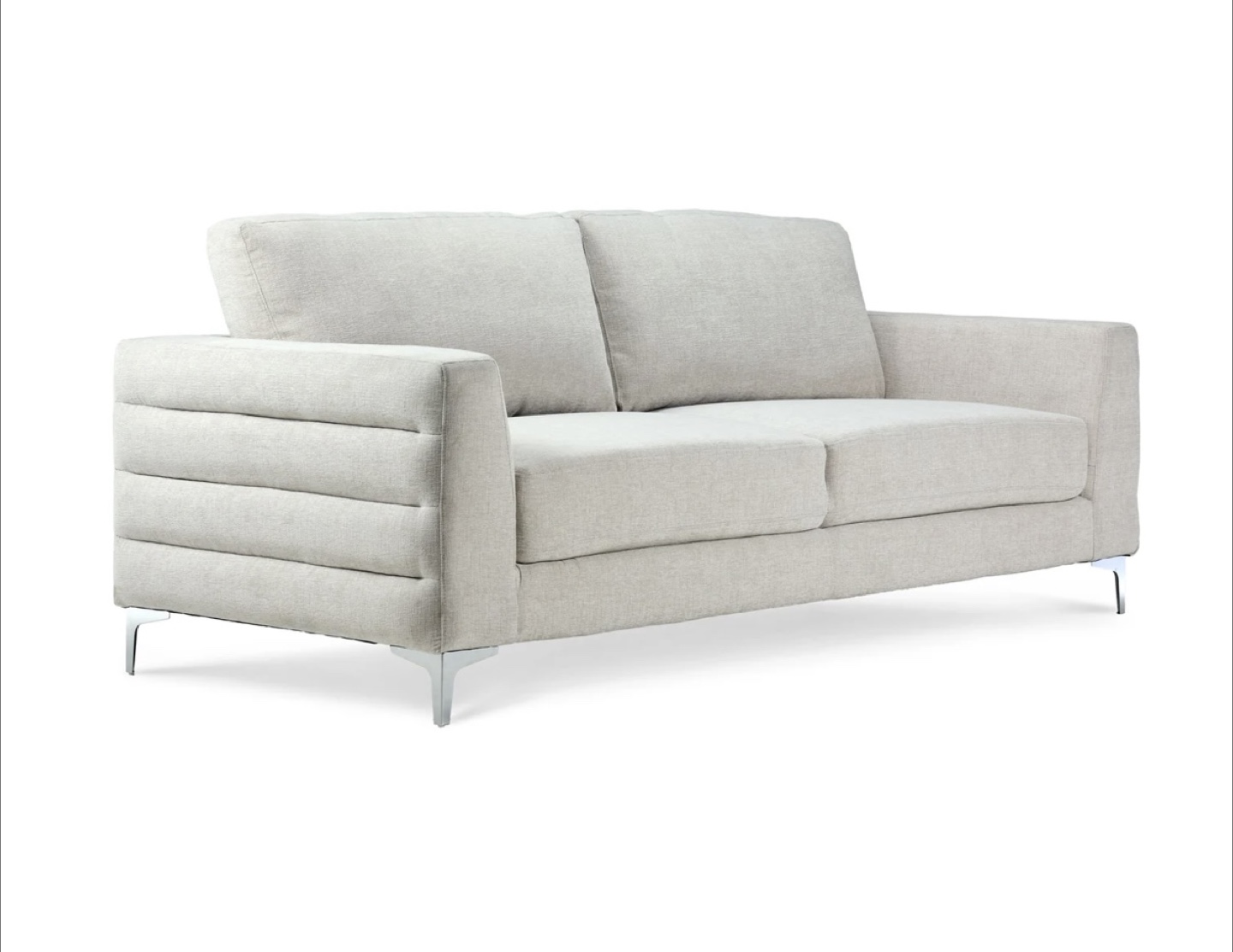 Beige Sofa with Metal Legs