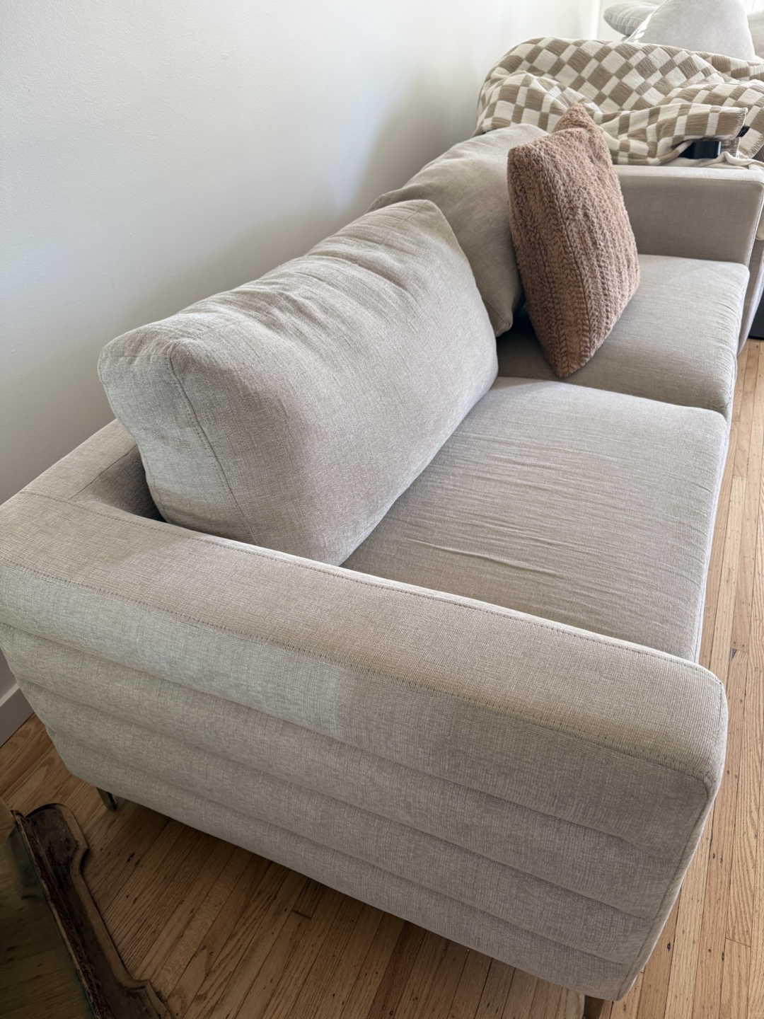 Beige Sofa with Metal Legs - photo 4