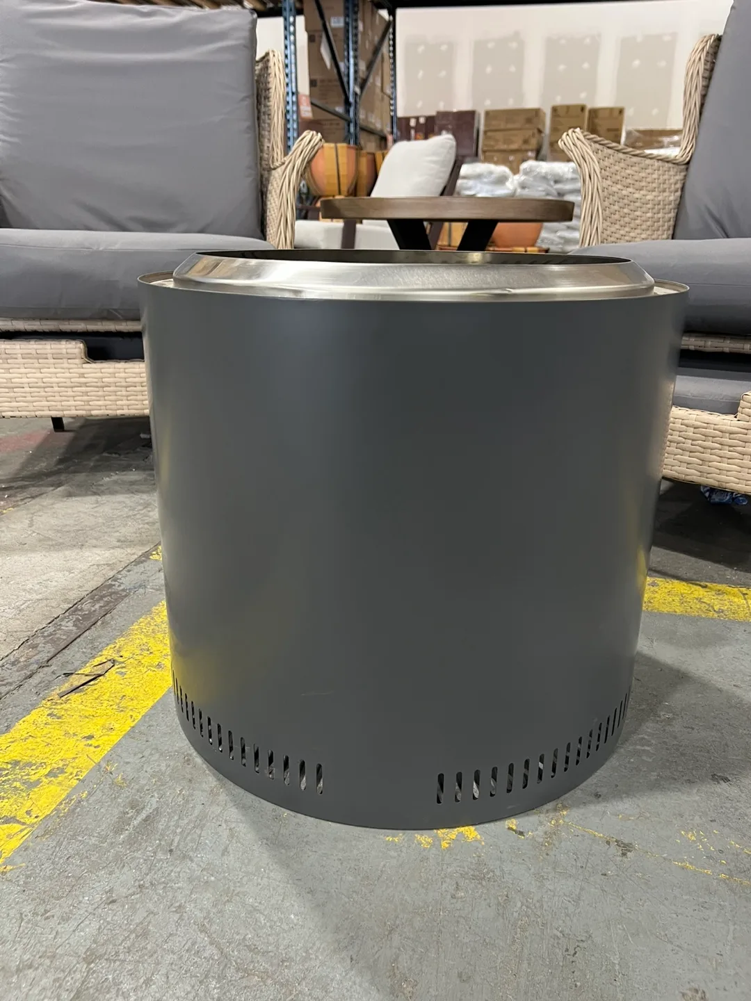 19 in. Outdoor Stainless Steel Wood Burning Low Smoke Fire Pit image indicator(2)