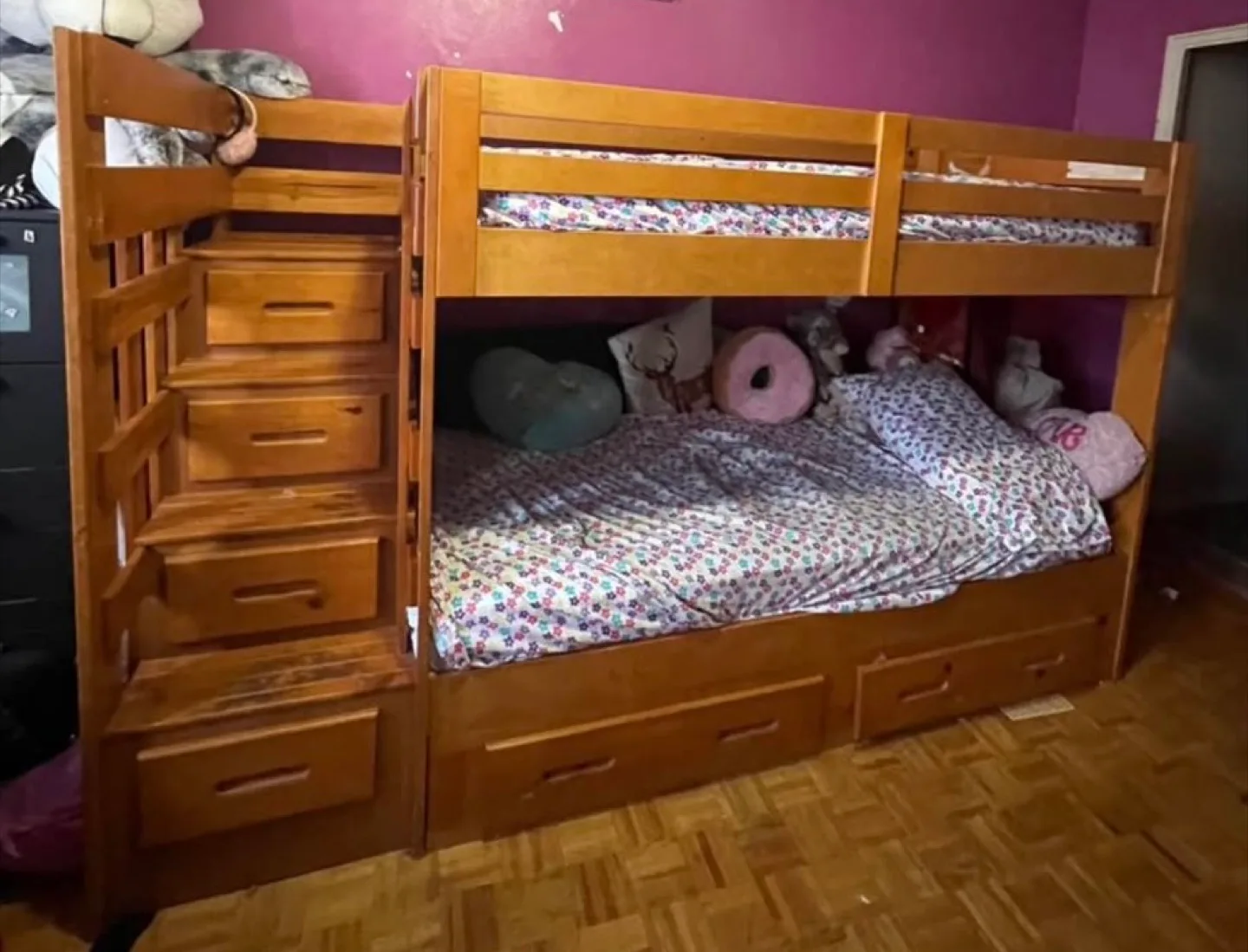 Wooden Bunk Bed with Drawers and Stairs image indicator(3)