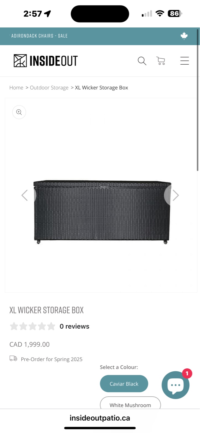 XL Wicker Storage Box - outdoor furniture storage box - photo 2
