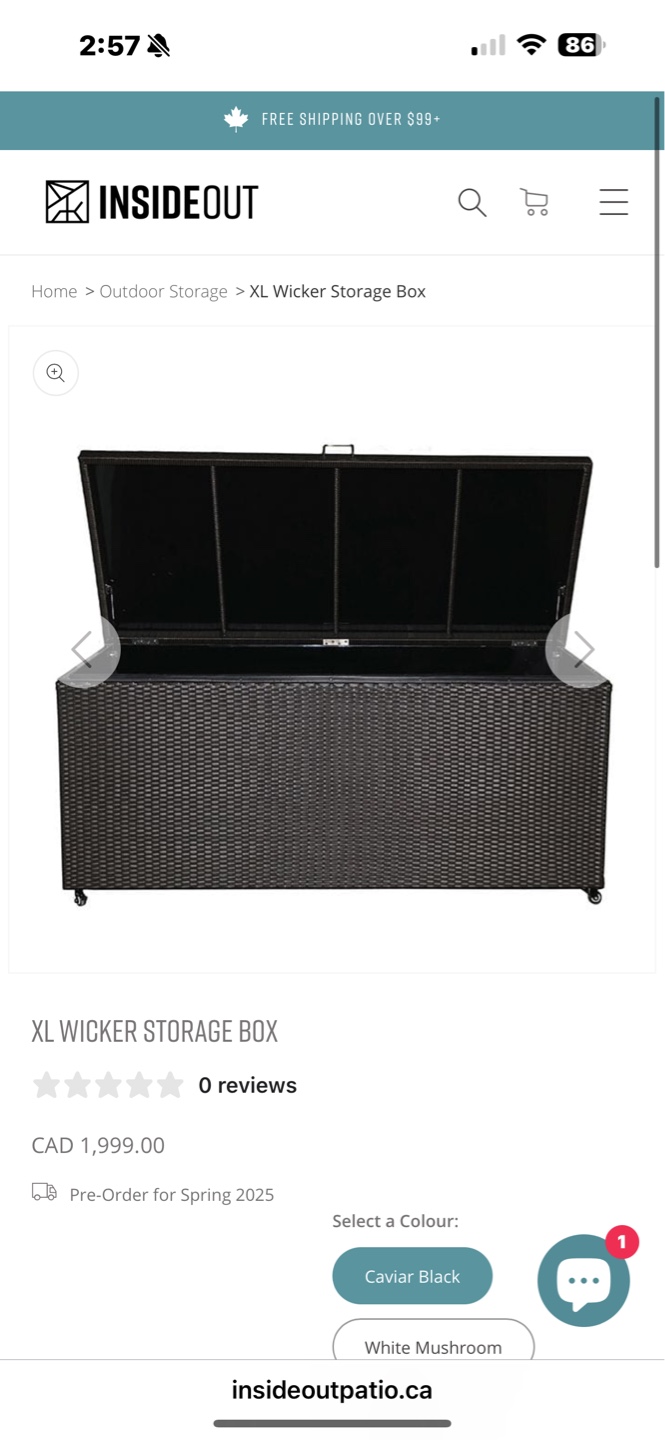 XL Wicker Storage Box - outdoor furniture storage box