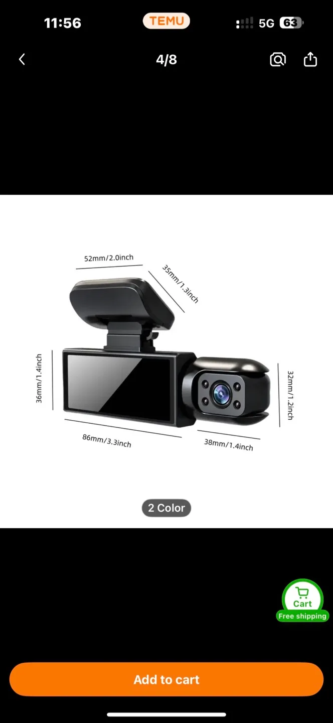 HD 1080P Dual-Camera Car DVR with Night Vision, thumbnail