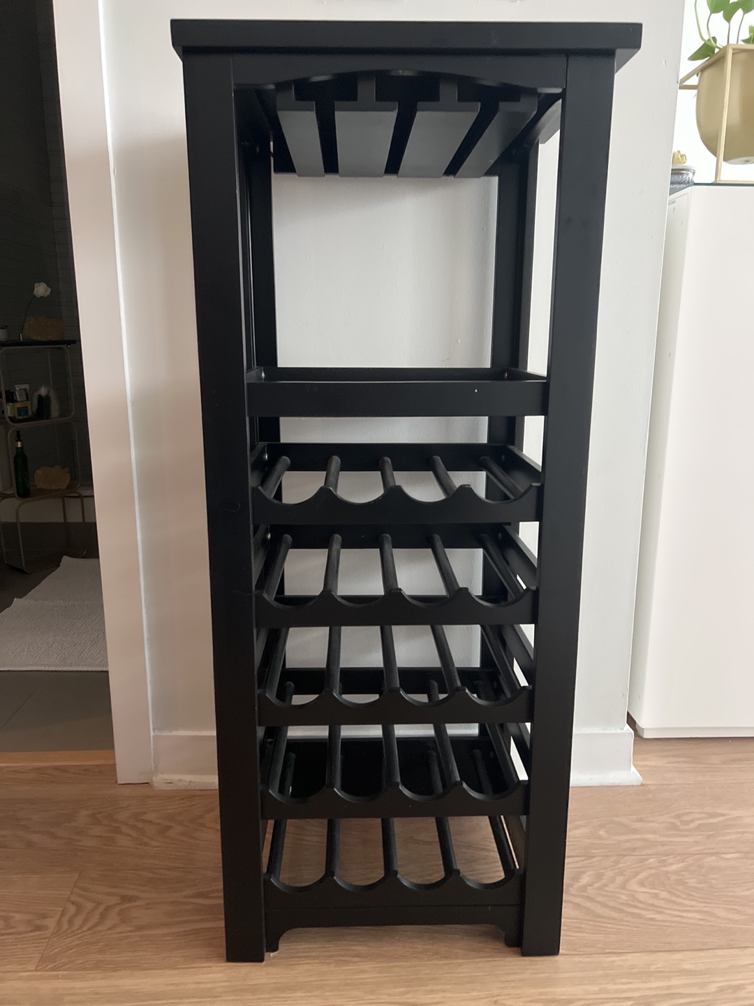 Black Wooden Wine Rack