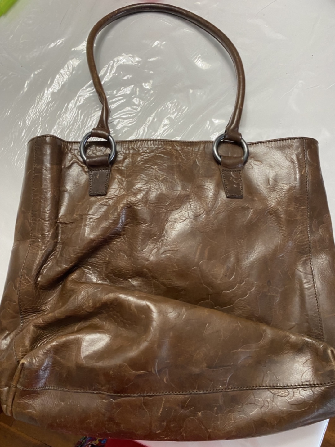 Free cycle Brown Leather Tote Bag