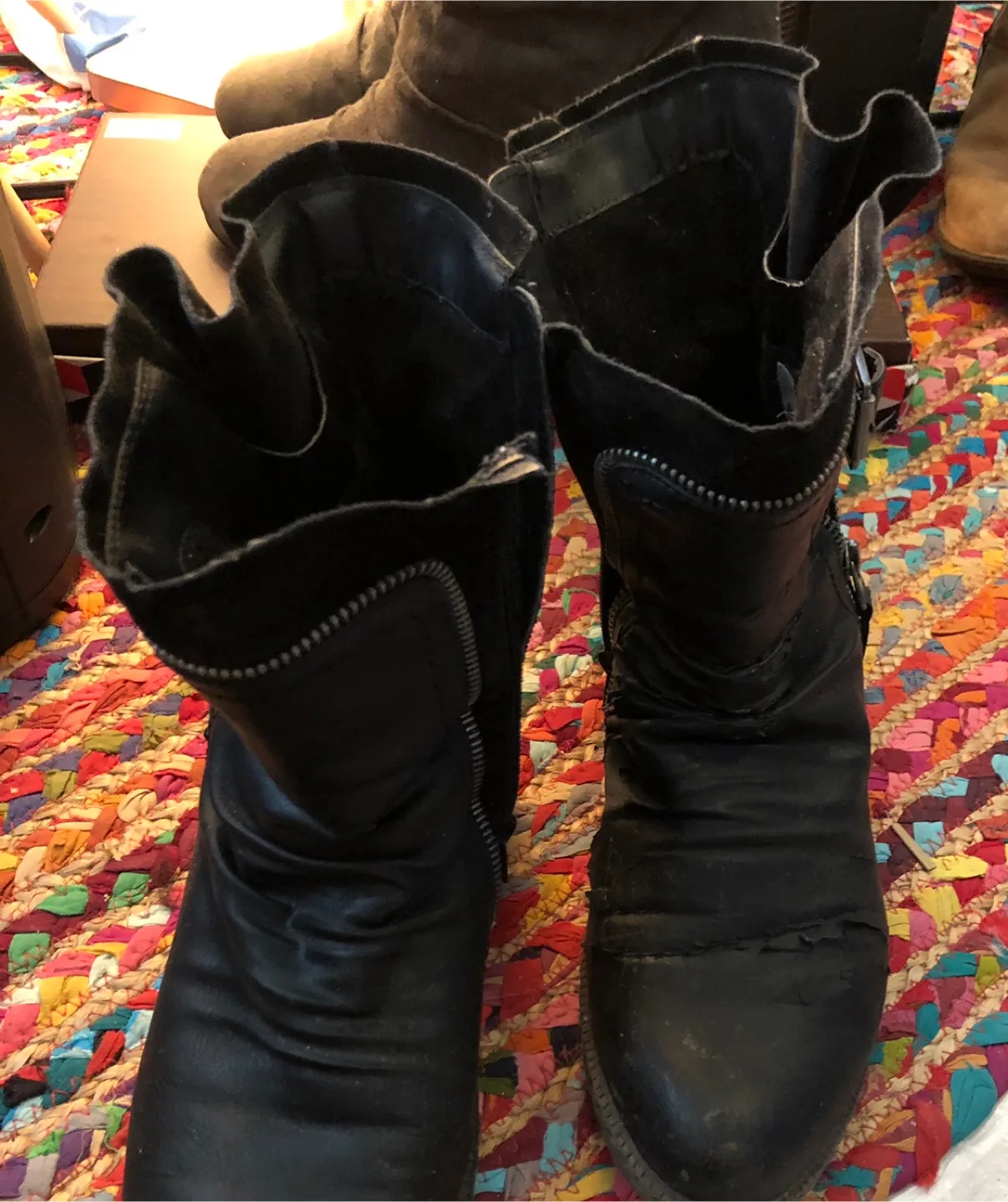 Vintage Women's Black Buckle Boots - Size 8.5 #freecycle image indicator(2)