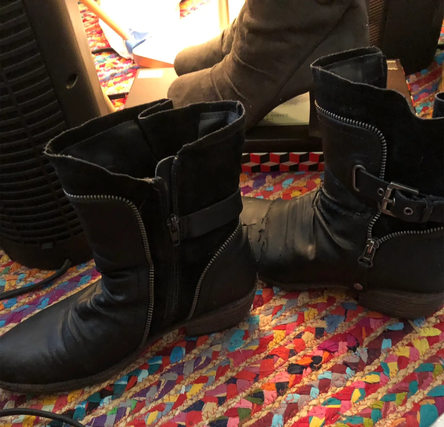 Vintage Women's Black Buckle Boots - Size 8.5 #freecycle image indicator(3)