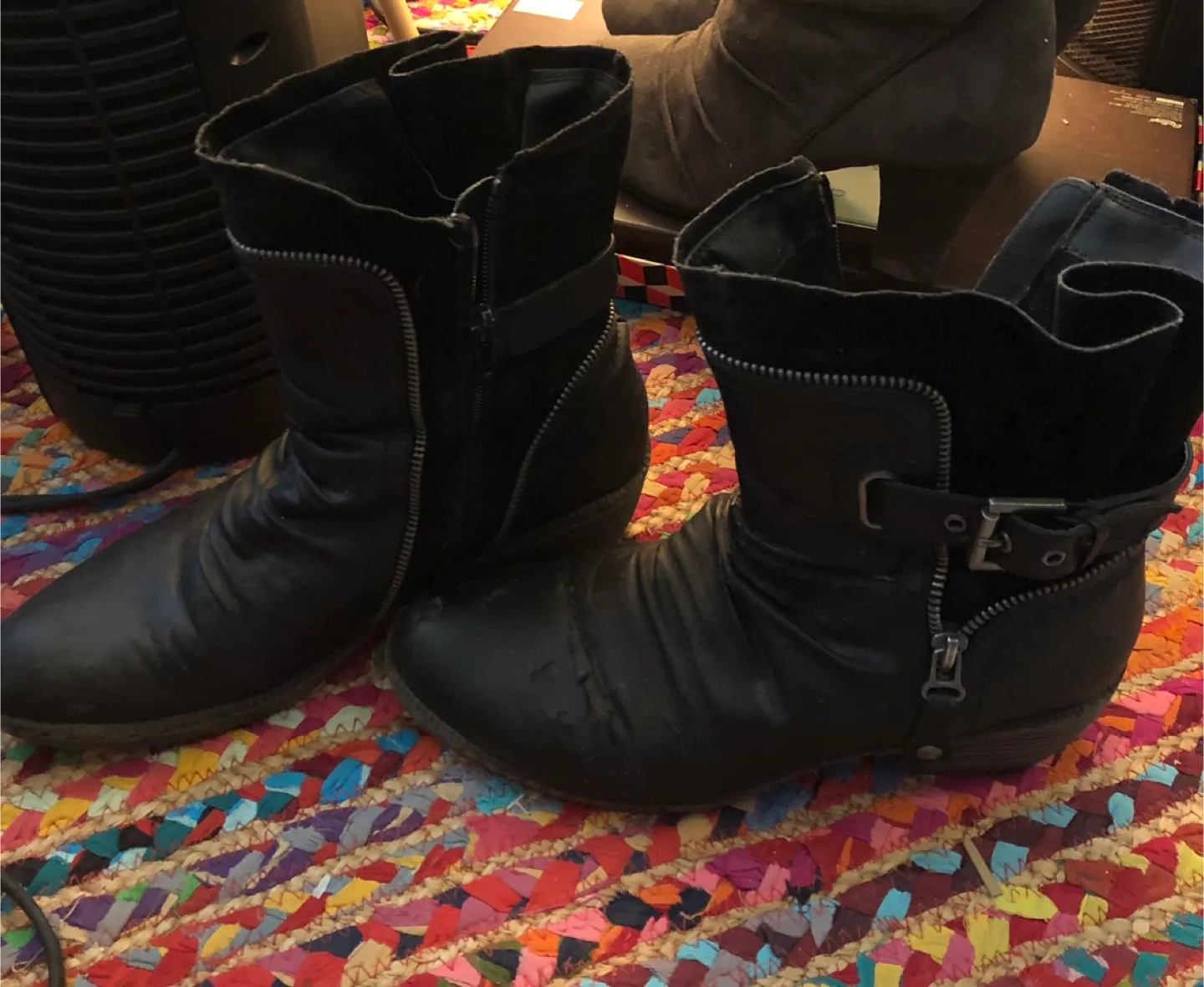 Vintage Women's Black Buckle Boots - Size 8.5 #freecycle image indicator(4)