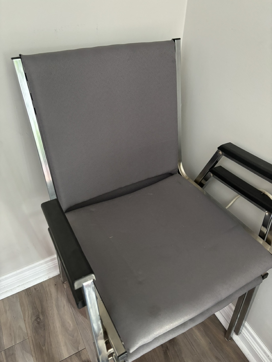 Grey metal room chair (2 for sale)