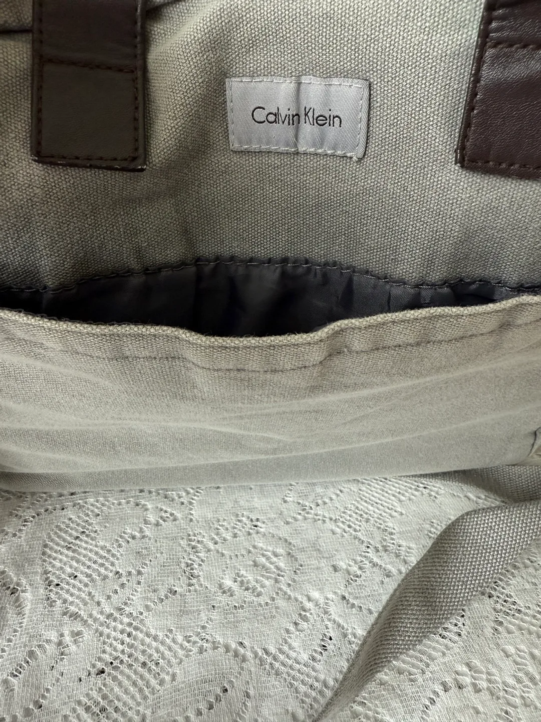 Calvin Klein Canvas Messenger Bag (Good condition) image indicator(4)