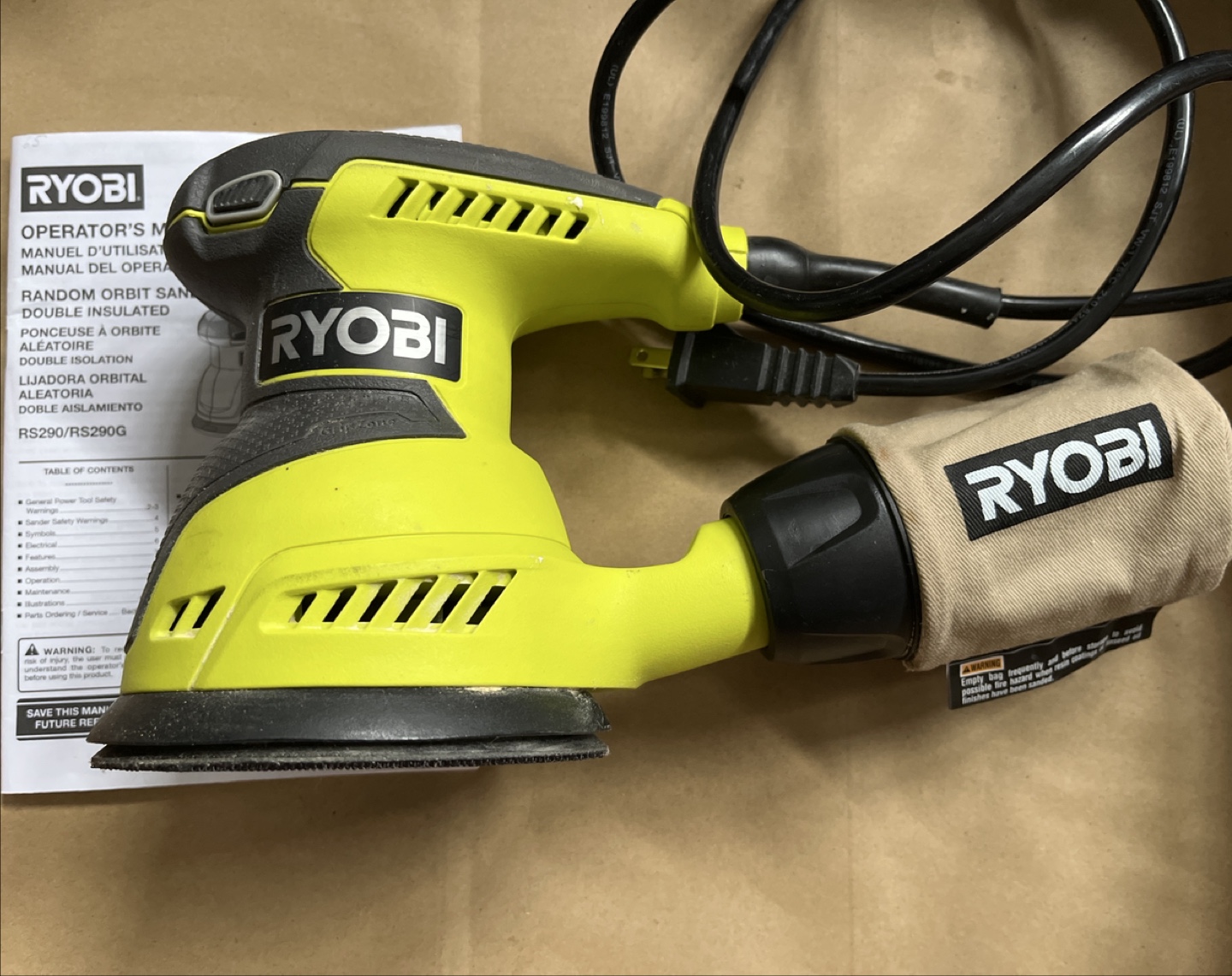 Ryobi Random Orbit Sander RS290G