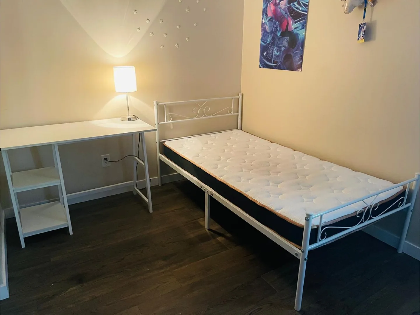 free bed, mattress and small computer desk thumbnail