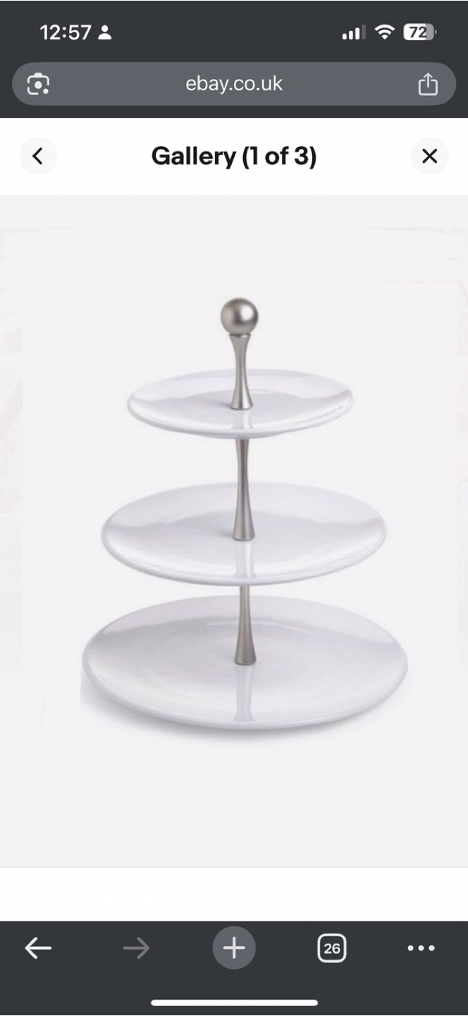 New In Box Pampered Chef Adjustable 3-Tier Serving Stand - photo 2