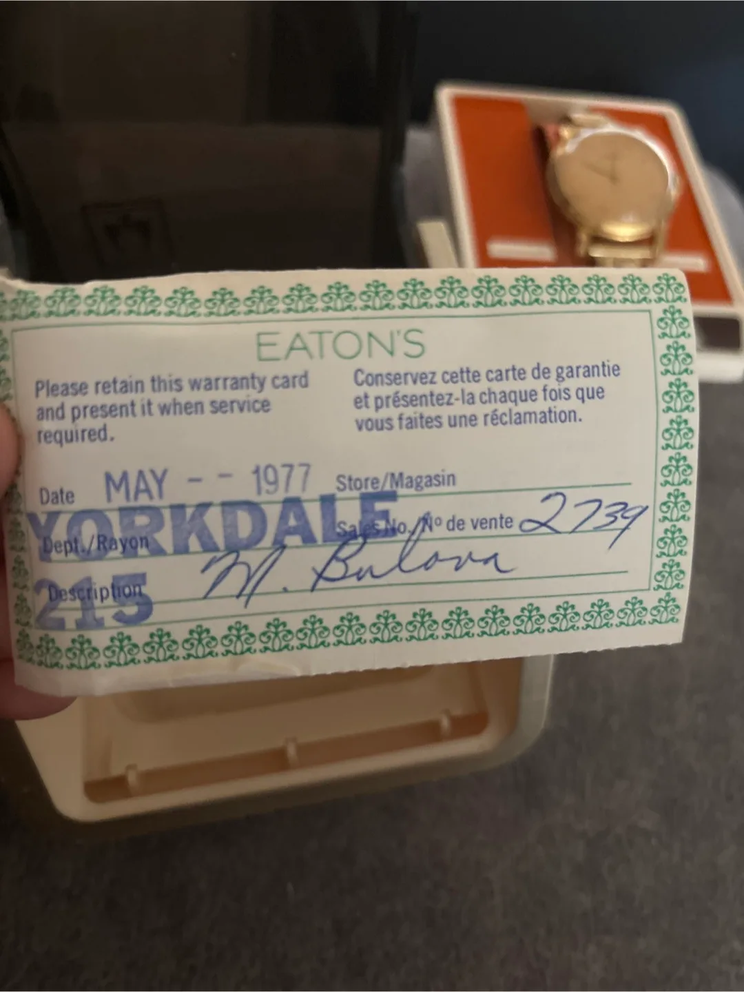 Vintage Bulova Wristwatch with Original Box and Warranty image indicator(4)