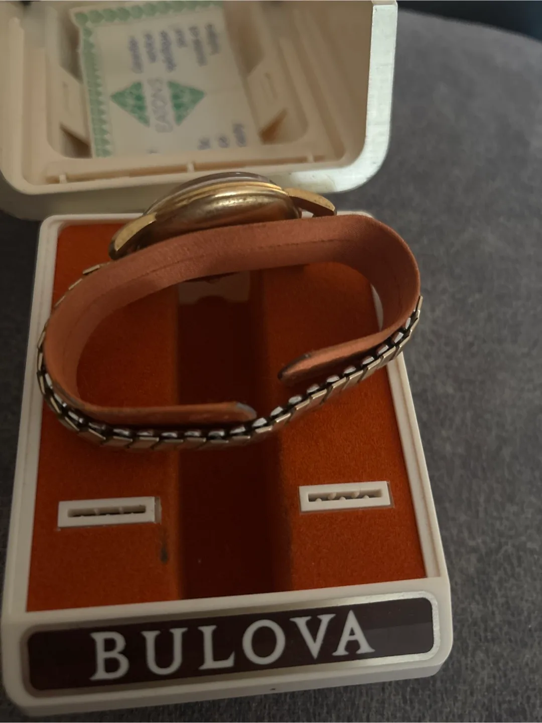 Vintage Bulova Wristwatch with Original Box and Warranty image indicator(7)