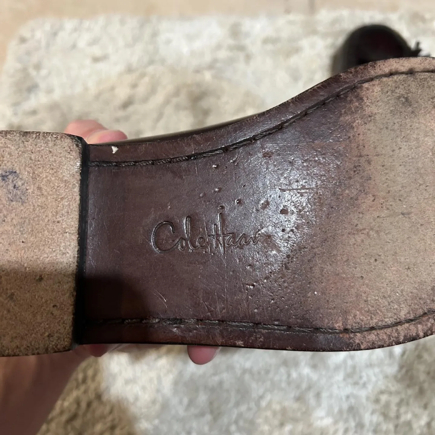 Cole Haan Men's Burgundy Leather Tassel Loafers image indicator(6)