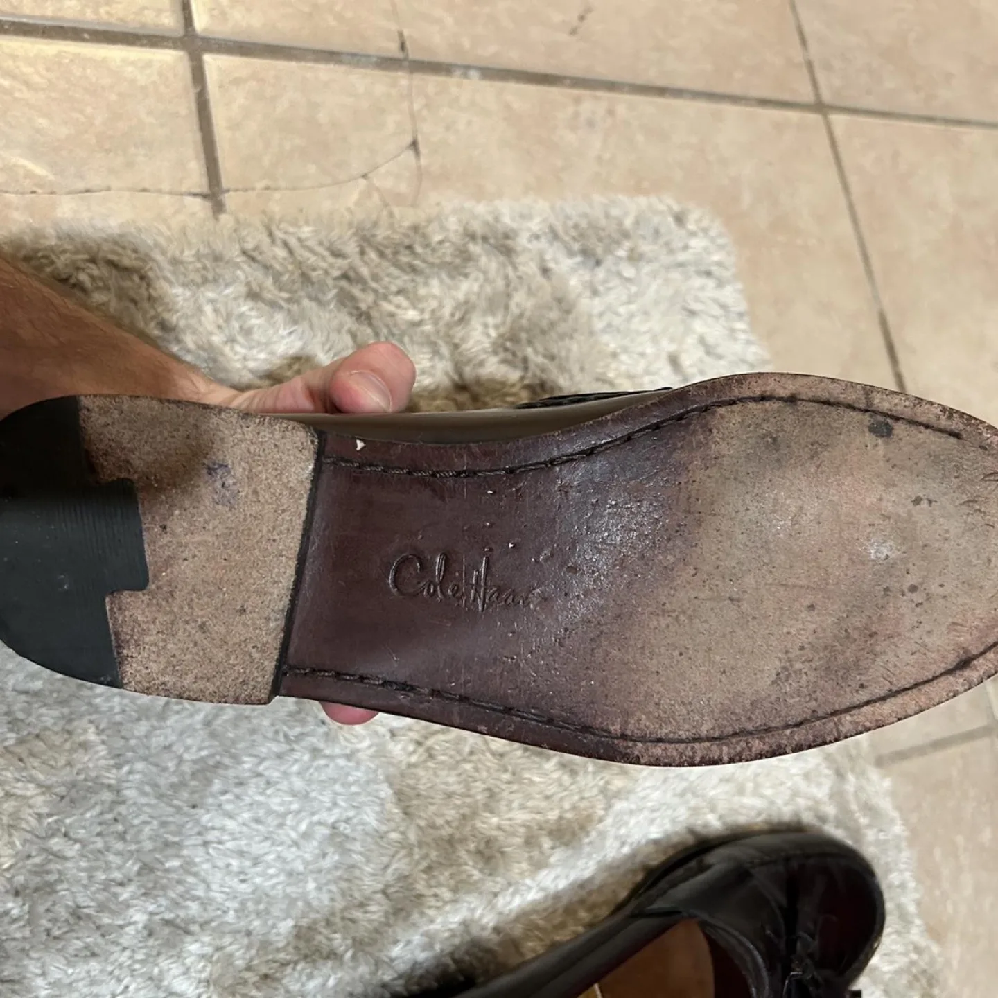 Cole Haan Men's Burgundy Leather Tassel Loafers image indicator(5)