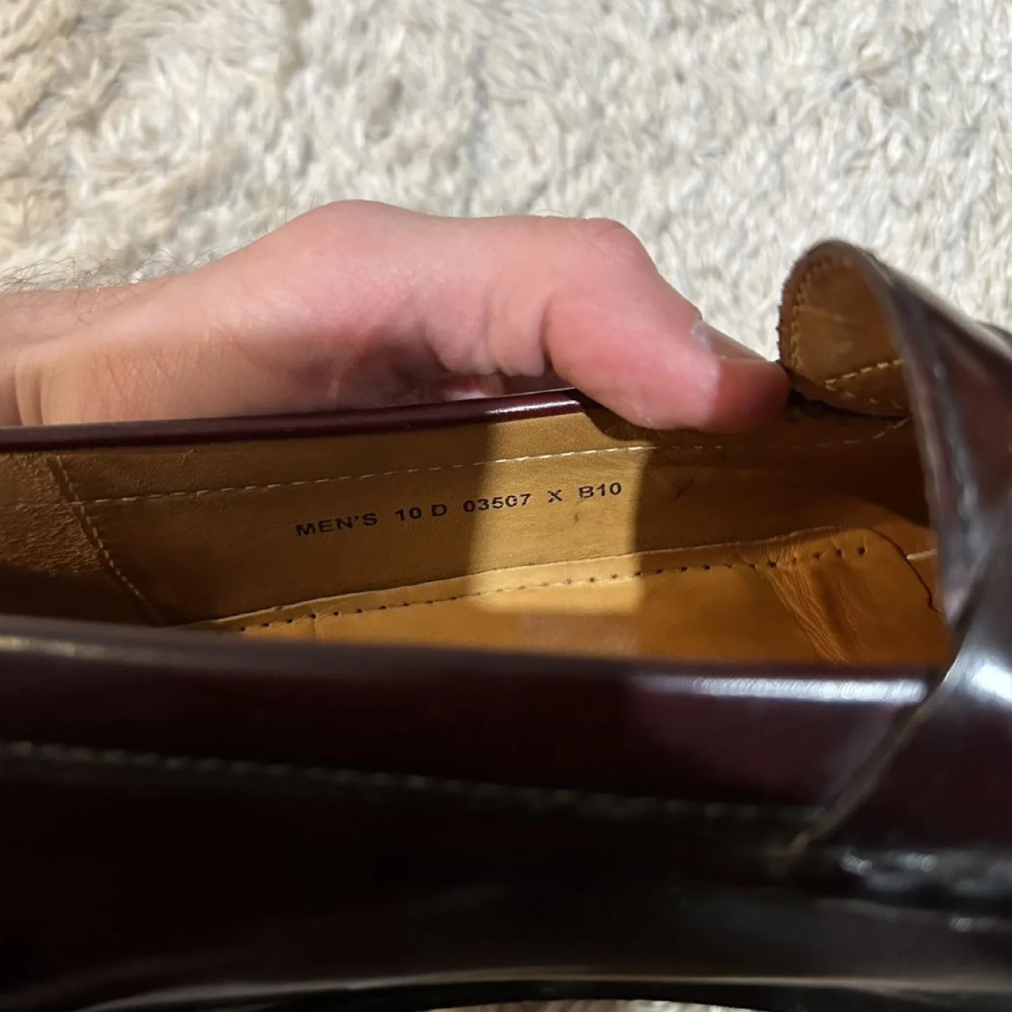 Cole Haan Men's Burgundy Leather Tassel Loafers image indicator(8)