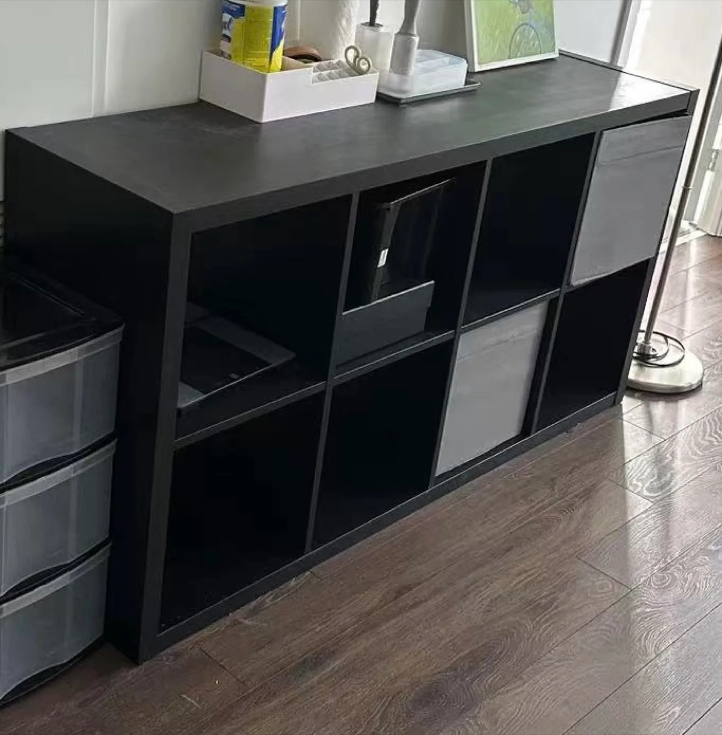 Item For Sale:  IKEA EKET Black Cabinet – 8 Compartments thumbnail