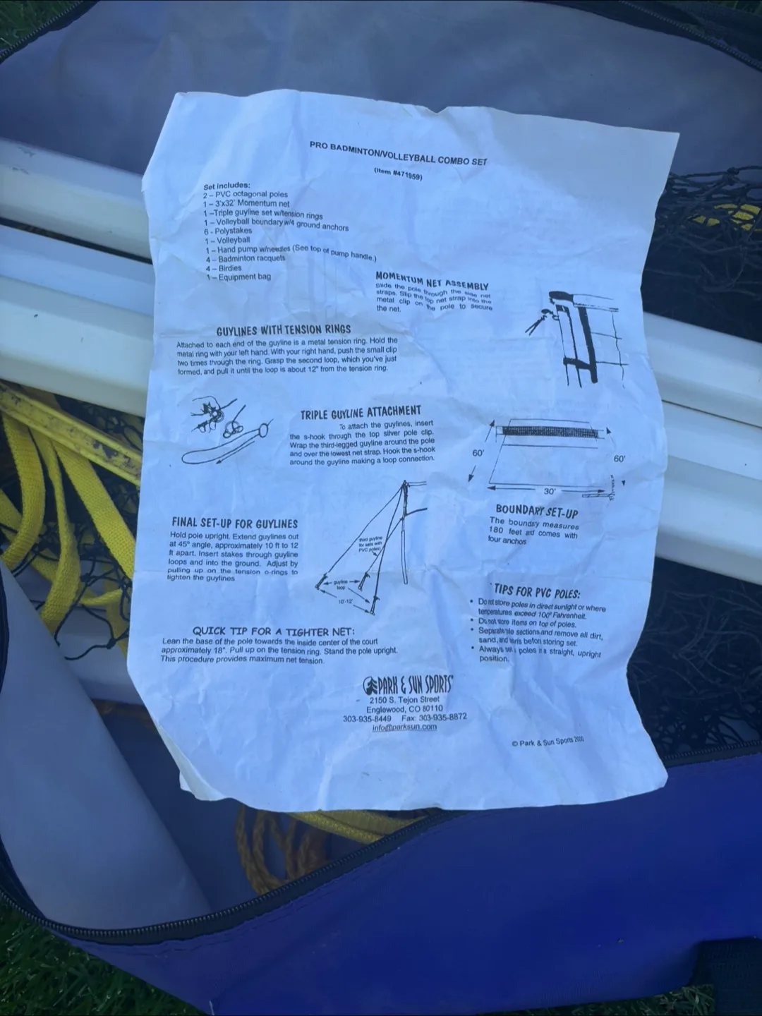 Park & Sun Sports Badminton/Volleyball Combo Set image indicator(3)