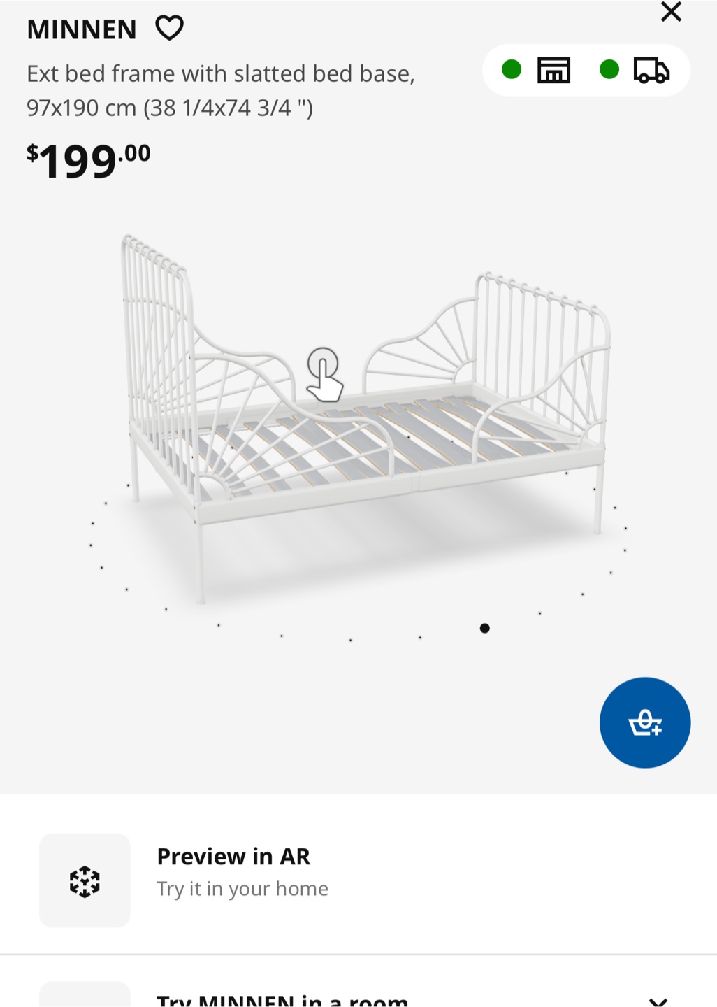 IKEA MINNEN White Twin Bed Frame - photo 5