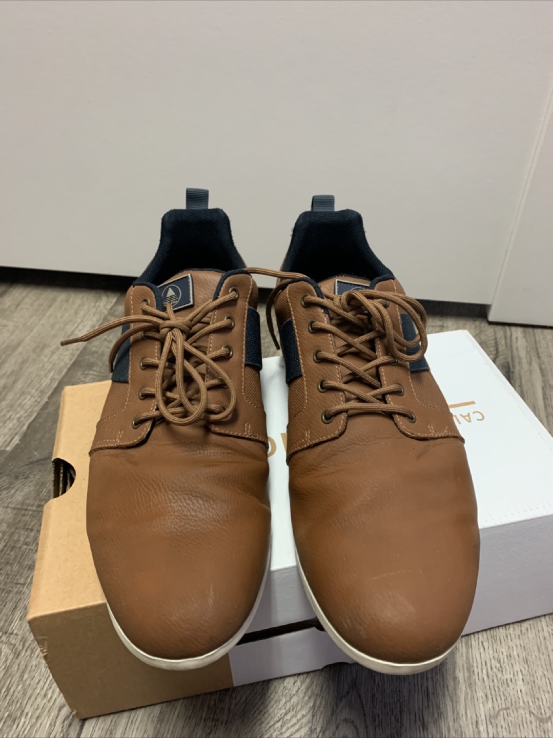 Men's Aldo Brown Leather Low-Top Sneakers - Size 9 - photo 3