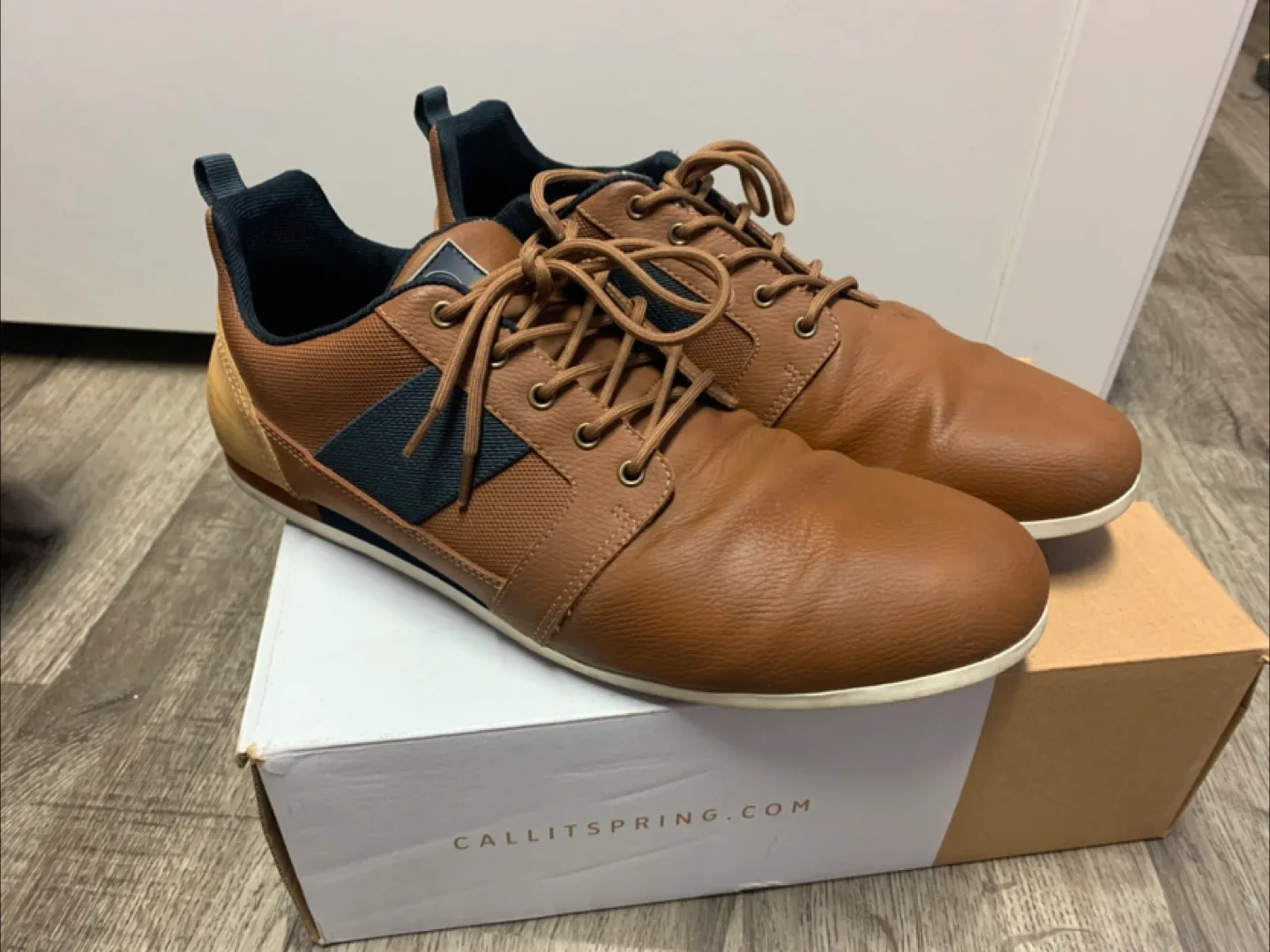 Men's Aldo Brown Leather Low-Top Sneakers - Size 9