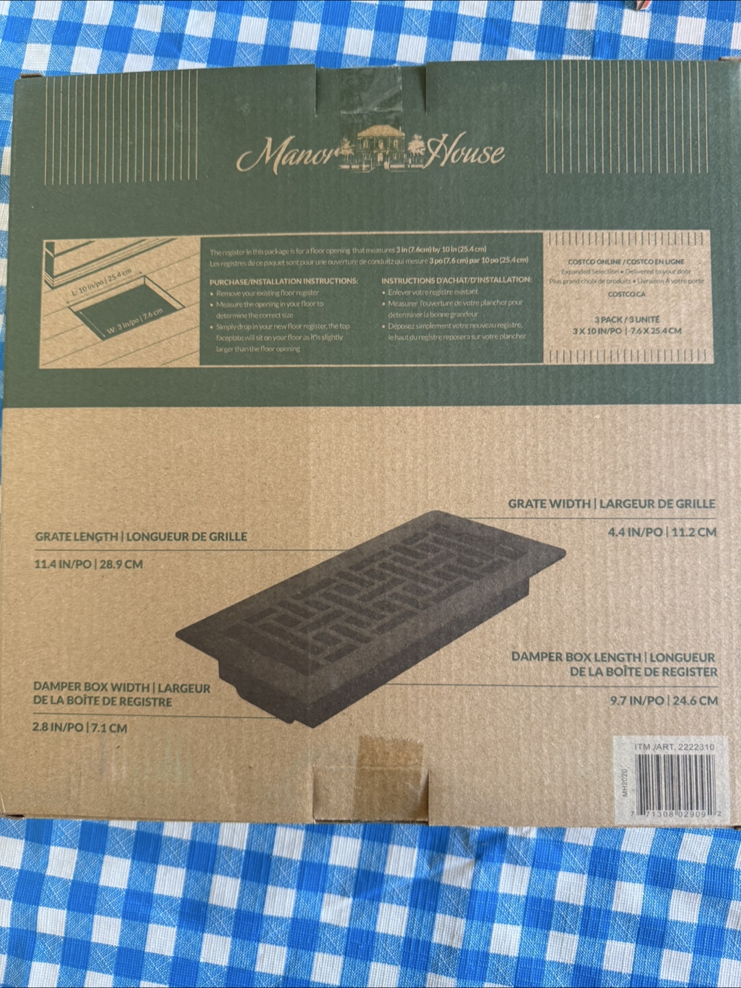 Manor House Floor Register Vent Cover - Black