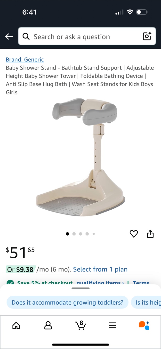 Baby Shower Stand - Adjustable Height, Foldable, Anti-Slip Base
