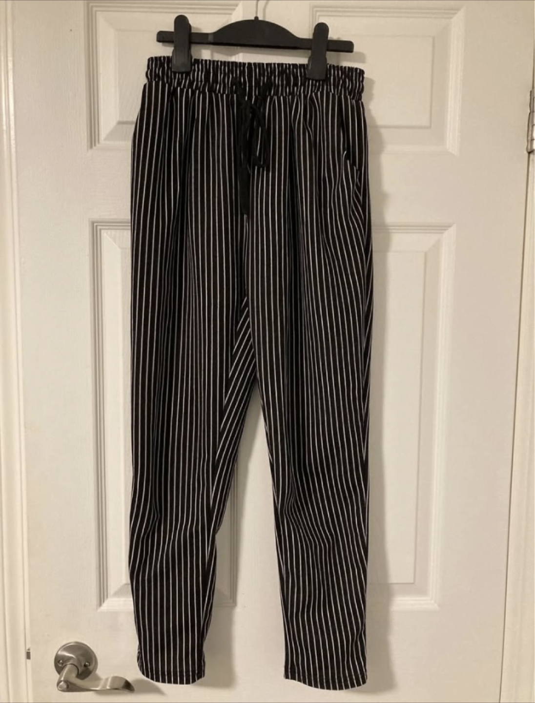 Black and White Striped Pants