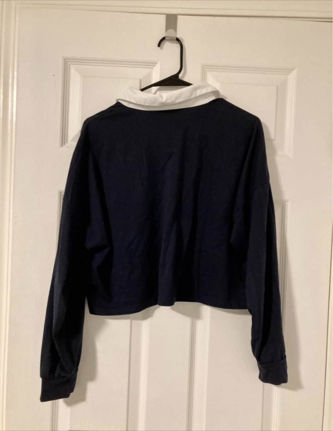 Navy collared sweatshirt long tee - photo 3
