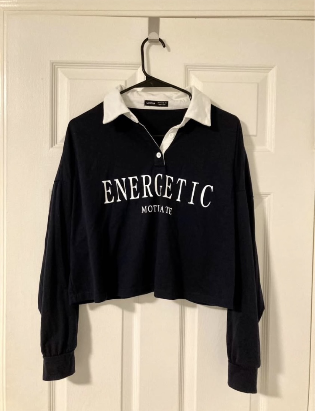 Navy collared sweatshirt long tee - photo 2