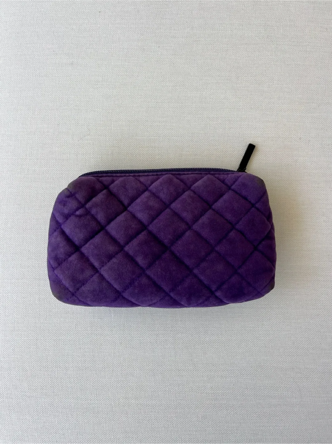 MARY KAY Purple Quilted Velvet Cosmetic Bag thumbnail