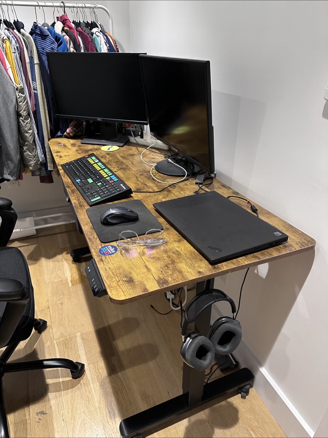 55" Electric Standing Desk with Desk Hooks