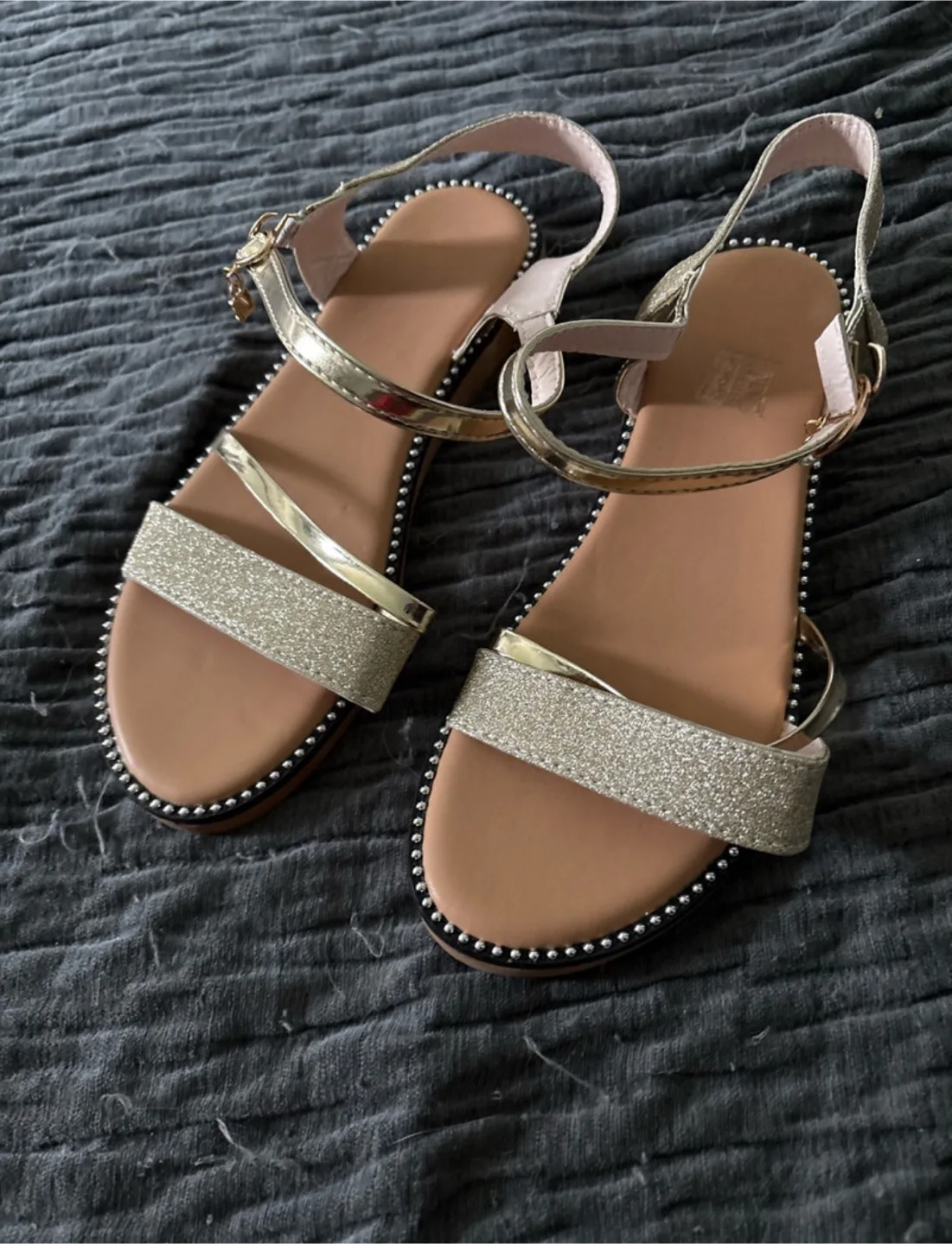 Gold Glitter Sandals