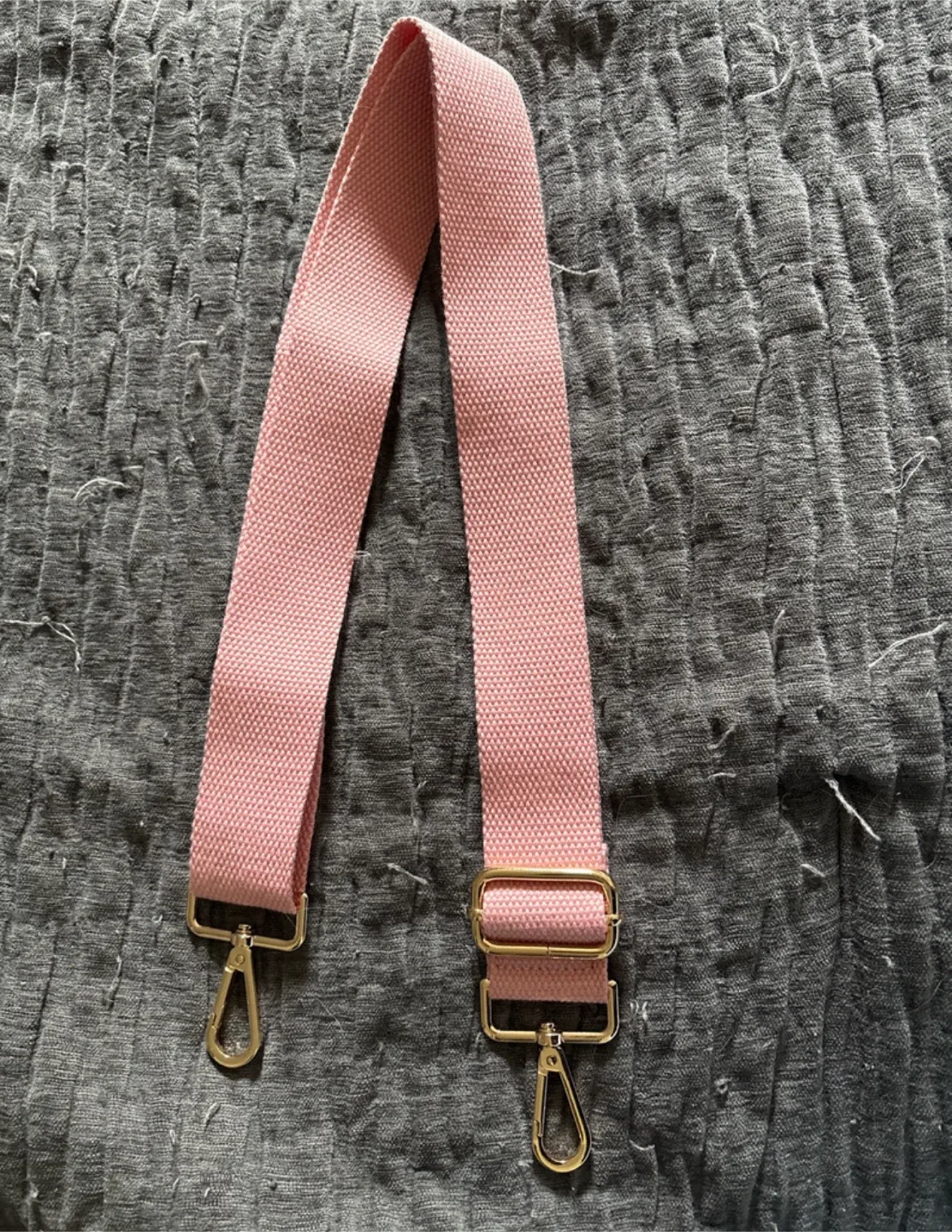 Pink Bag Strap with Gold Hardware