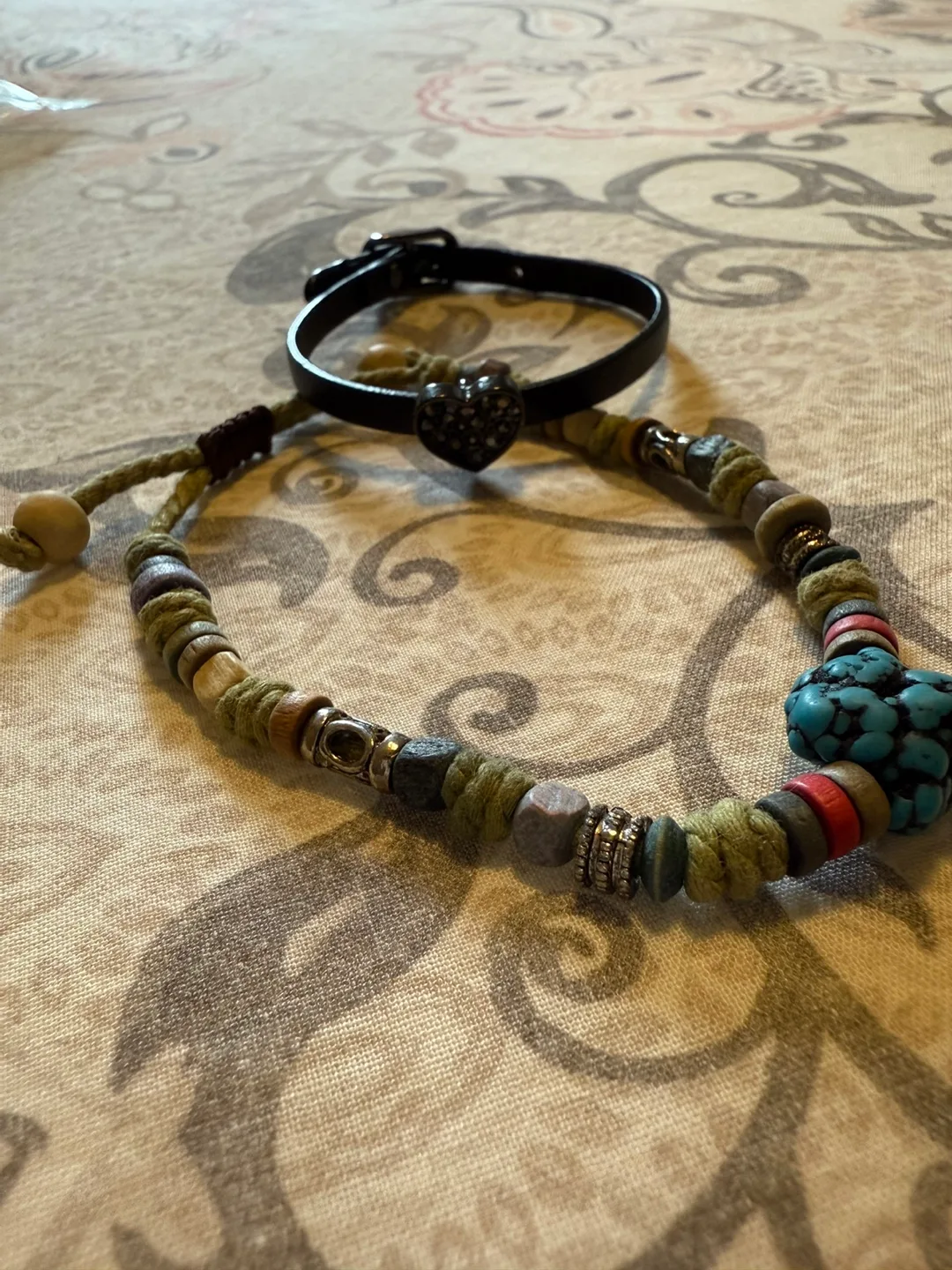 Beaded bracelet and a Leather one #freecycle image indicator(2)