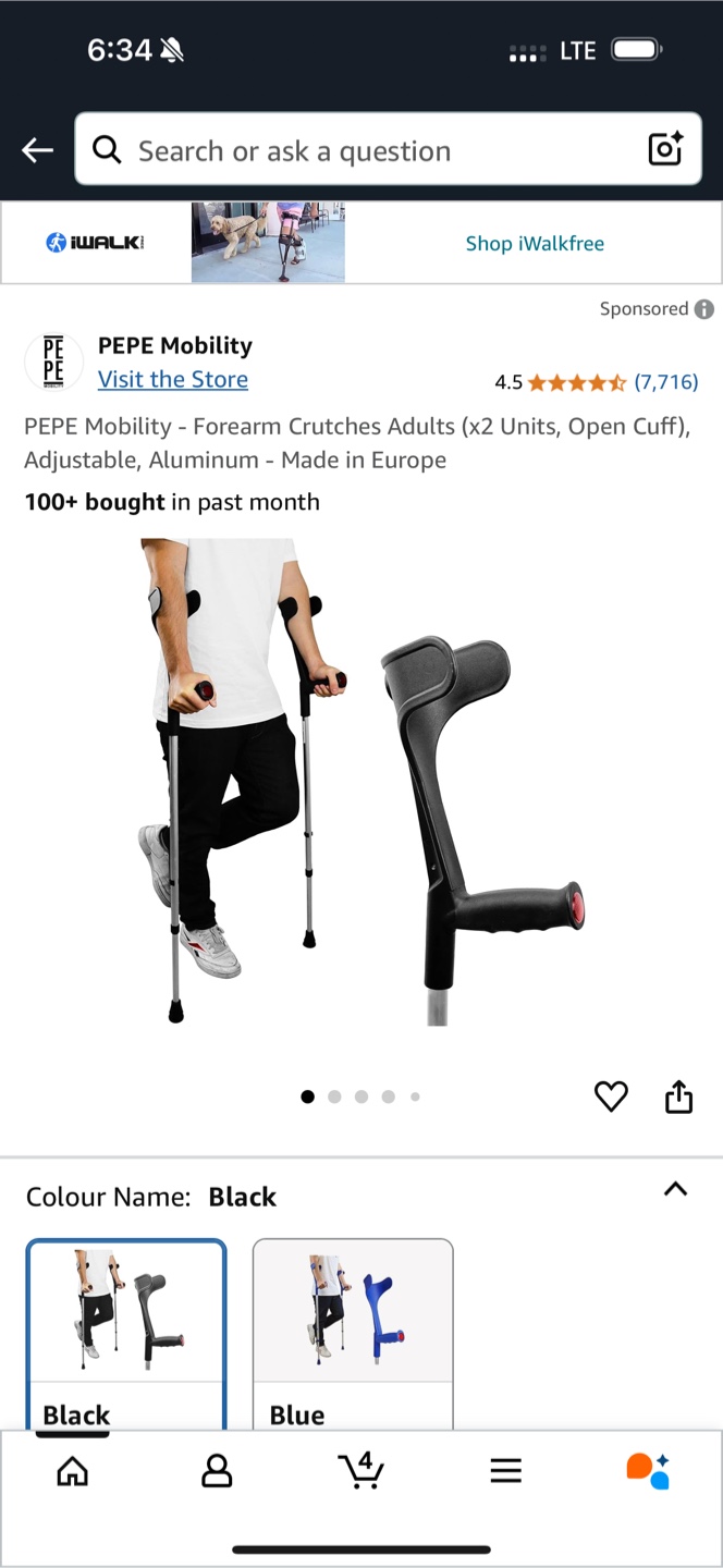 Pepe mobility aluminum forearm crutches