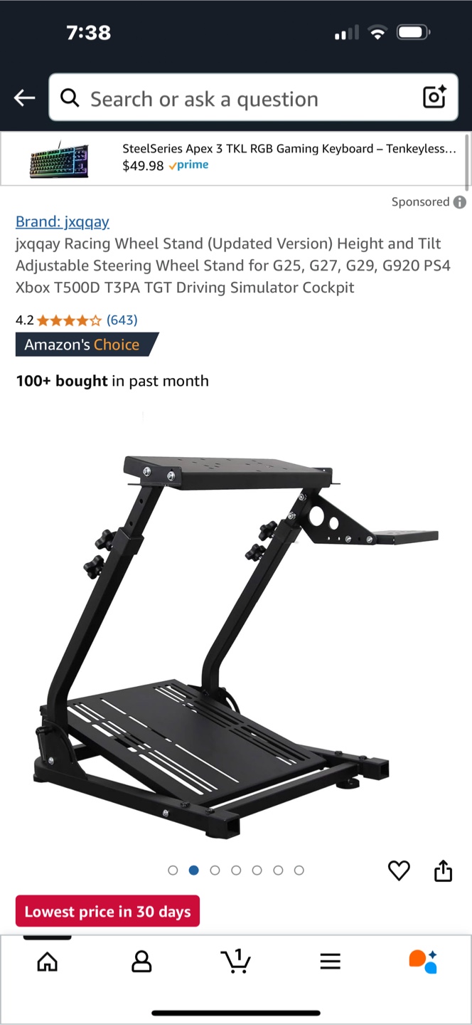 jxqgay Racing Wheel Stand - Adjustable Height & Tilt
