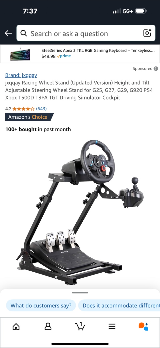 jxqgay Racing Wheel Stand - Adjustable Height & Tilt - photo 2
