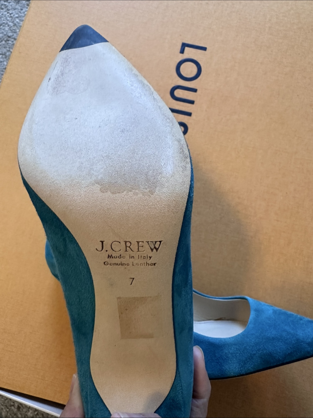 J.Crew Teal Suede Pointy Toe Heels - Size 7 - photo 3