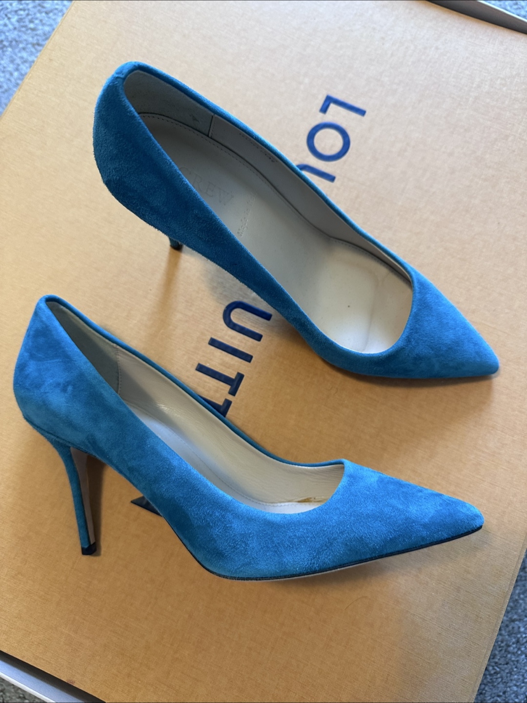 J.Crew Teal Suede Pointy Toe Heels - Size 7