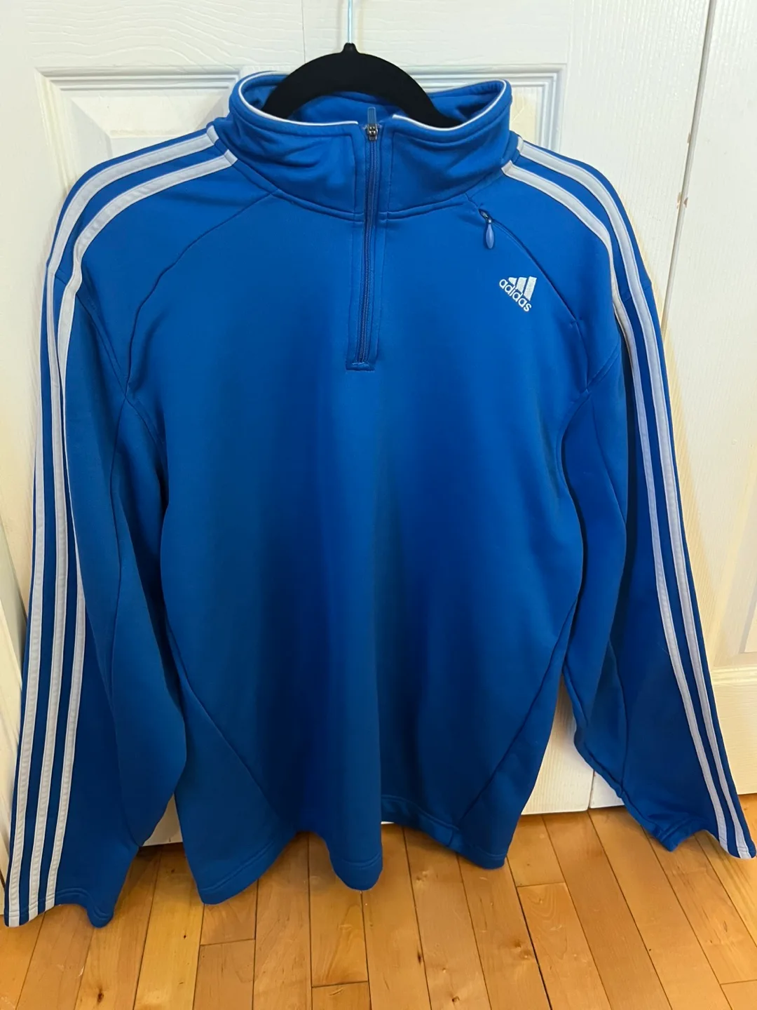 Adidas Men's Blue 1/4 Zip Track Jacket Size Large