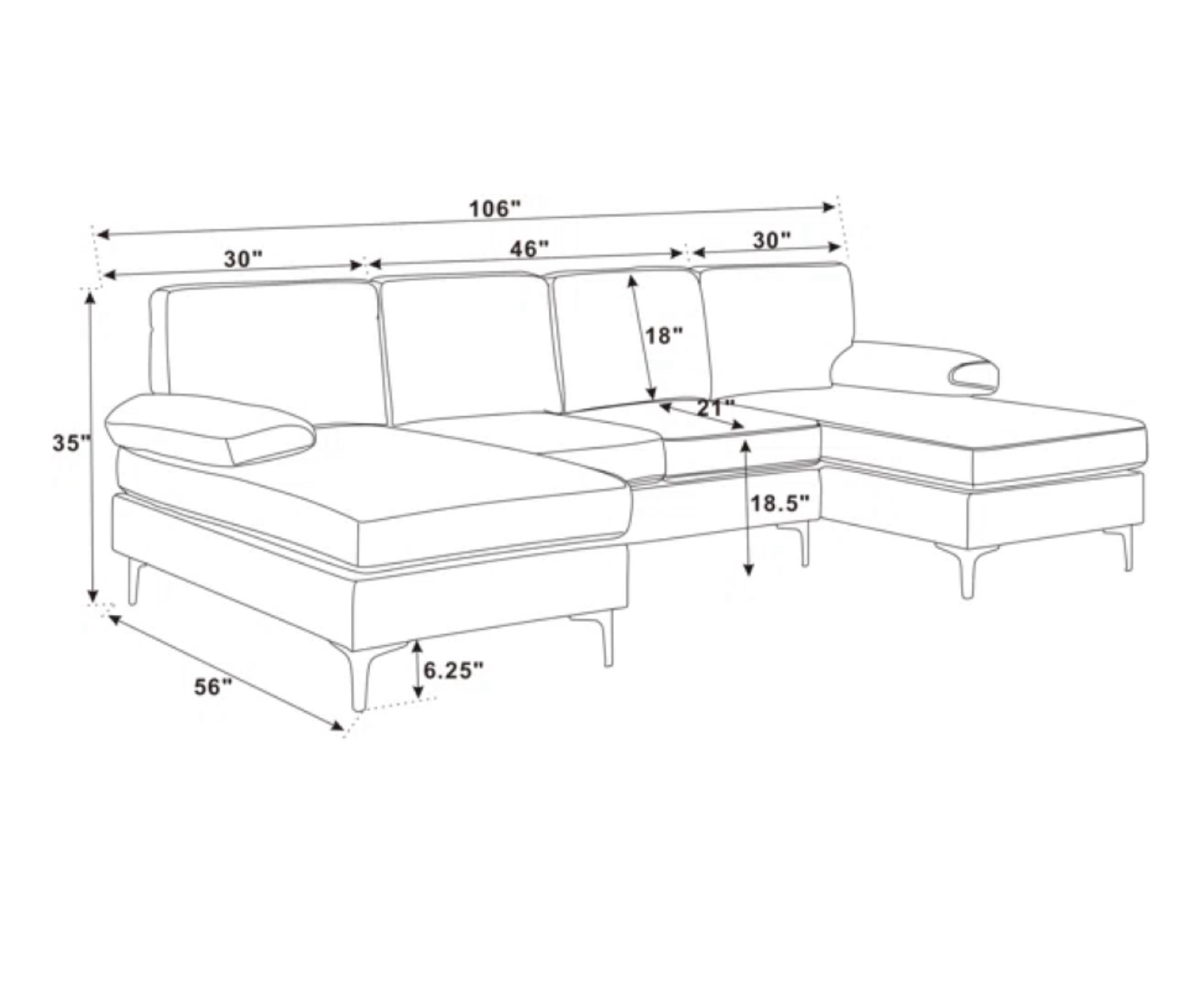 Gray Velvet L-Shaped Sectional Sofa - photo 2