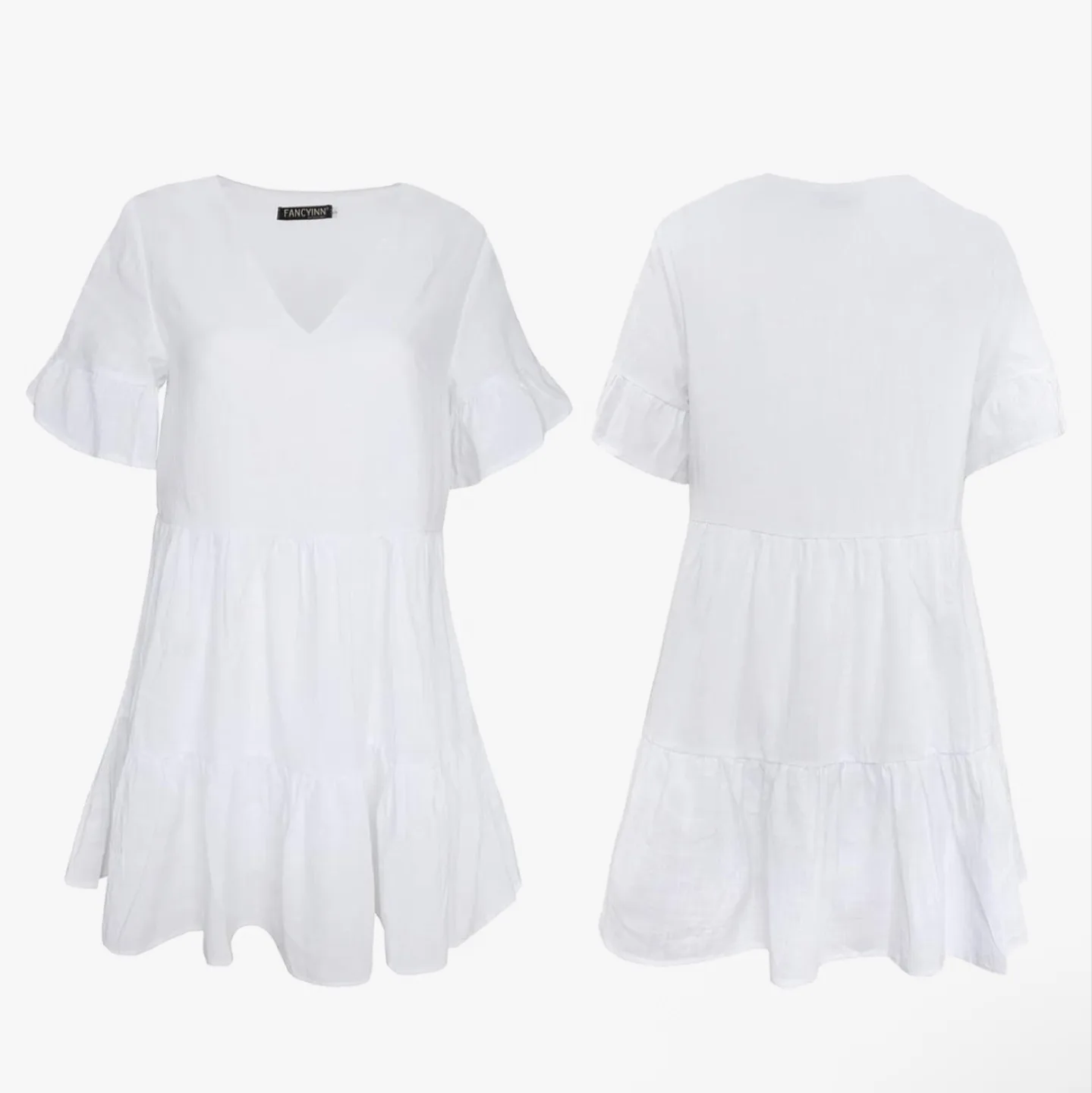 White babydoll summer dress L image indicator(4)