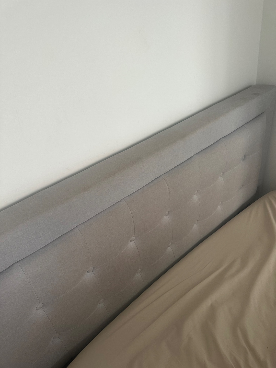 URGENT! MOVING OUT SALE! Grey (stained) Queen-size bed frame - photo 2
