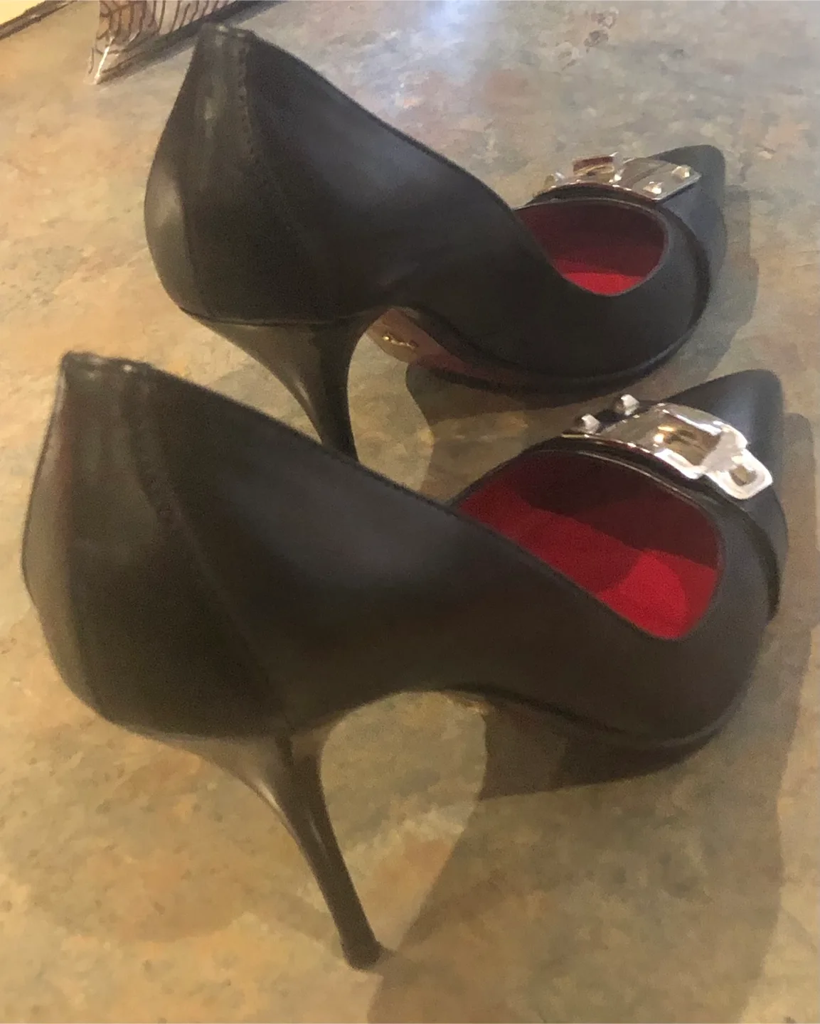 Designer Cesare Paciotti Black Leather Heels Sz. 37.5 image indicator(6)