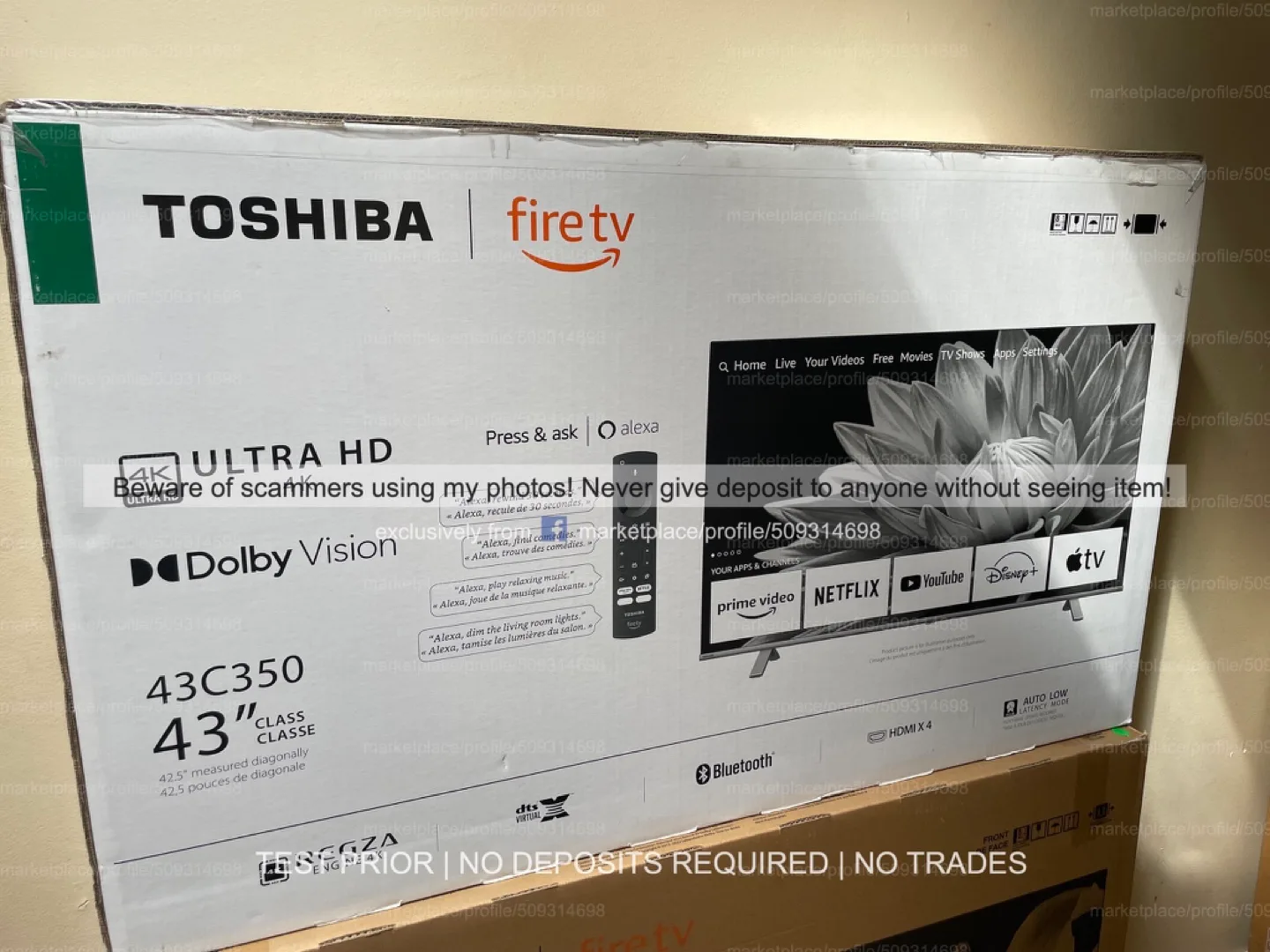 NEW! Toshiba 43" 43C350KC 4K HDR LED Smart Fire TV | BNIB