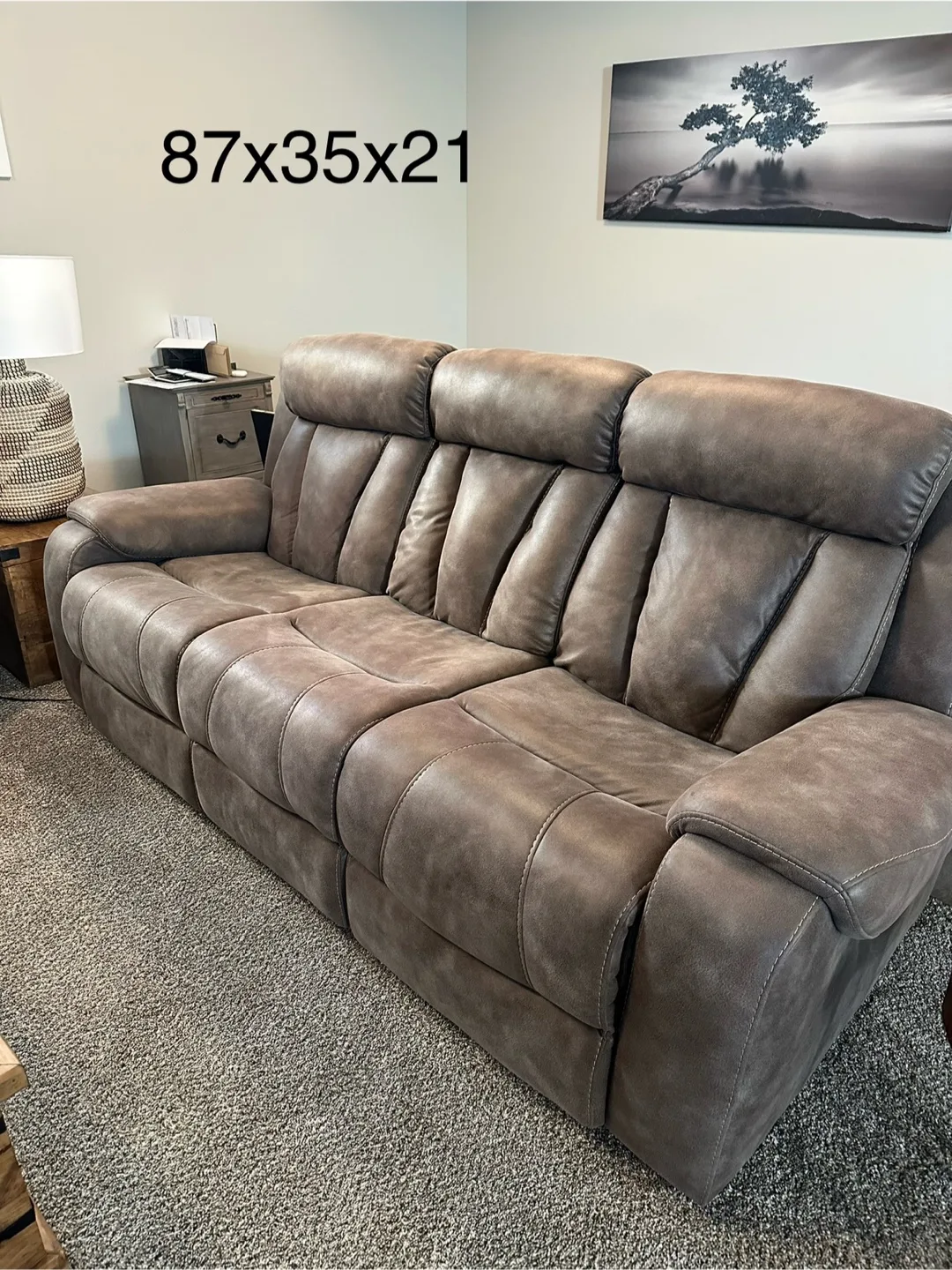 Power reclining sofa, and loveseat