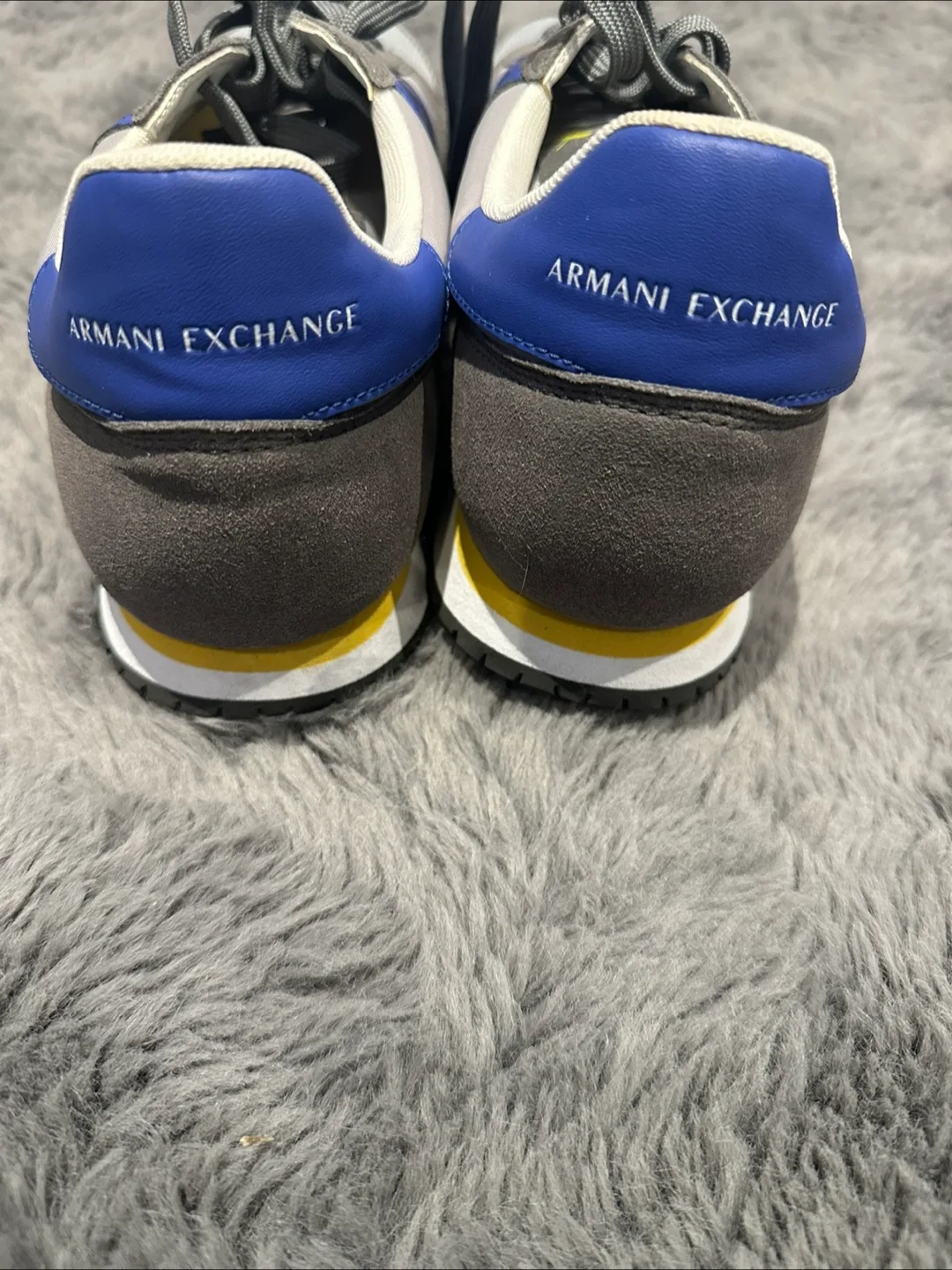 Armani Exchange Men's Grey and Blue Sneakers image indicator(5)